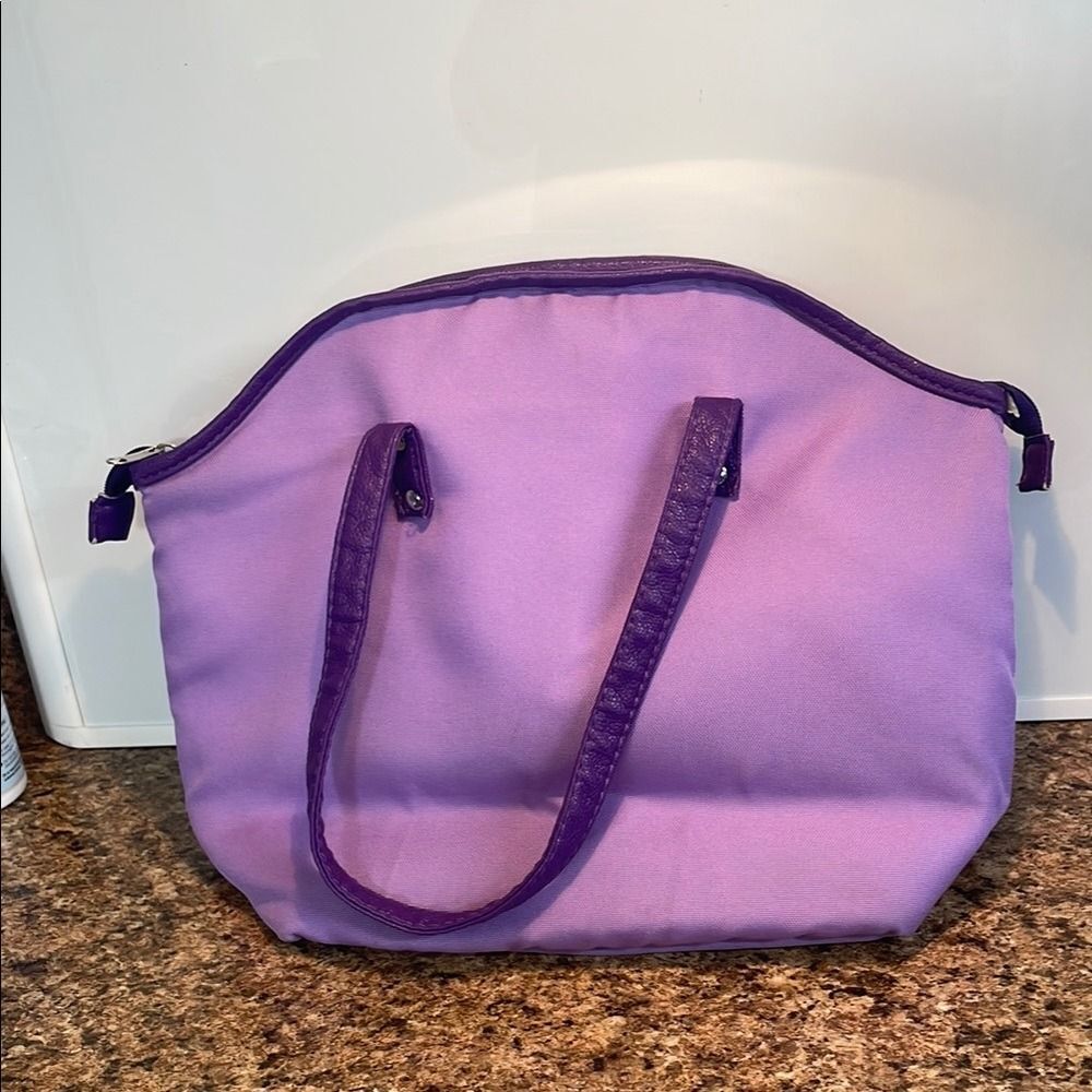 Eco One Purple Lunch Tote Bag Insulated Reusable Zipper Closure‎